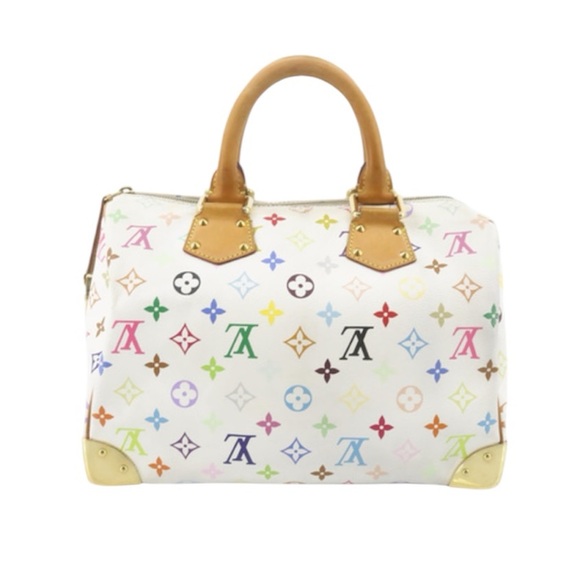 ✨🛍️ Louis Vuitton White Takashi Murakami Multicolor Speedy 30 Handbag - Picture 2 of 7